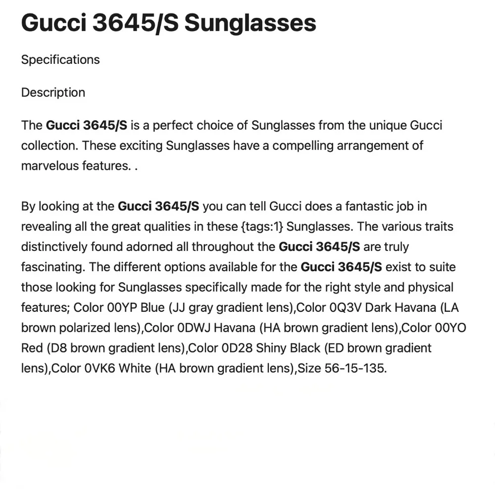 GUCCI GG 3645/S DWJHA Havana Sunglasses NEW